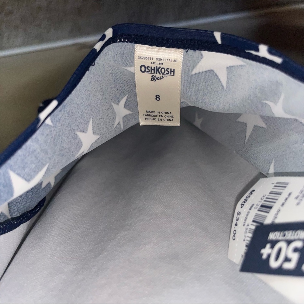 OshKosh Starry Navy and Red One Piece Swimsuit - Picture 4 of 4